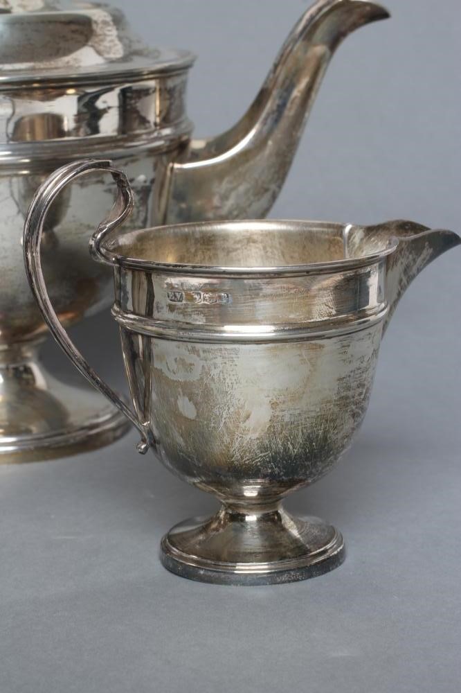 A THREE PIECE SILVER TEA SERVICE Image