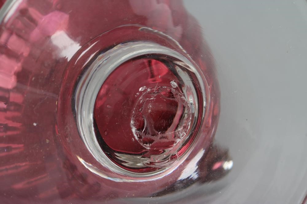 A SILVER MOUNTED CRANBERRY GLASS CLARET JUG Image