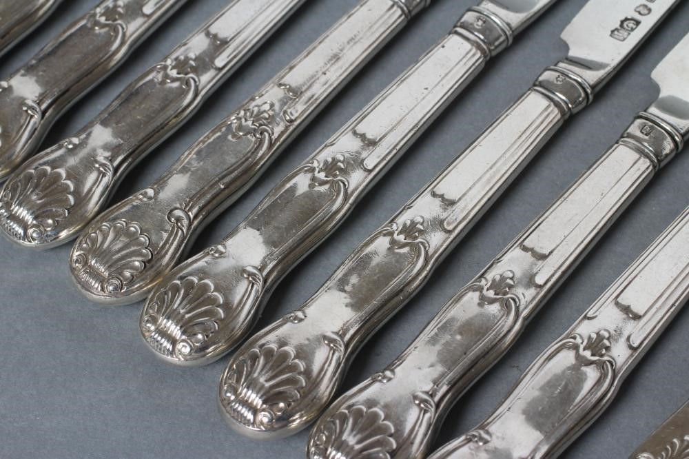 A SET OF ELEVEN SCOTTISH SILVER DESSERT FORKS Image