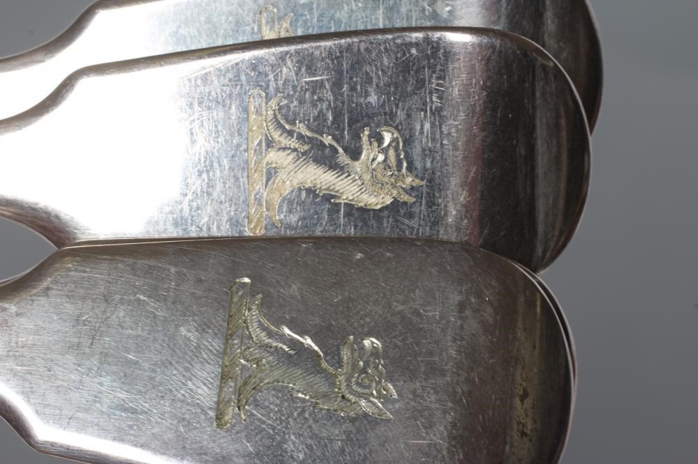 A SET OF FOUR VICTORIAN SILVER TABLESPOONS Image