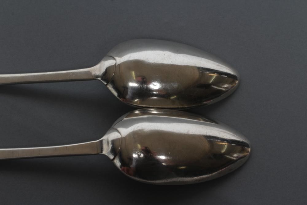 A PAIR OF LATE GEORGE III SCOTTISH PROVINCIAL SILVER TABLESPOONS Image