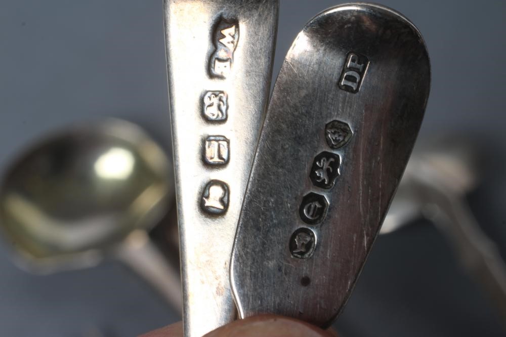 A PAIR OF GEORGE III SILVER SALT SPOONS Image
