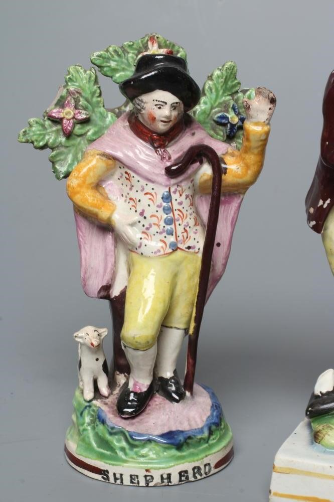 A STAFFORDSHIRE PEARLWARE FIGURE GROUP Image