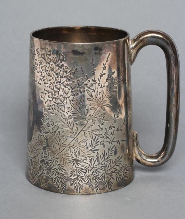 A LATE VICTORIAN SILVER MUG Image