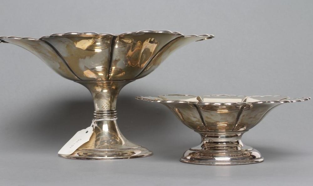 AN EDWARDIAN SILVER HIGH PEDESTAL TAZZA Image