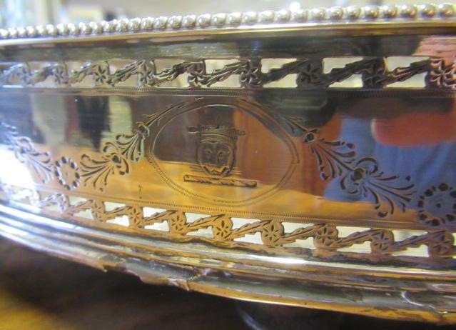 A GEORGE III IRISH SILVER GALLERIED OVAL STAND Image
