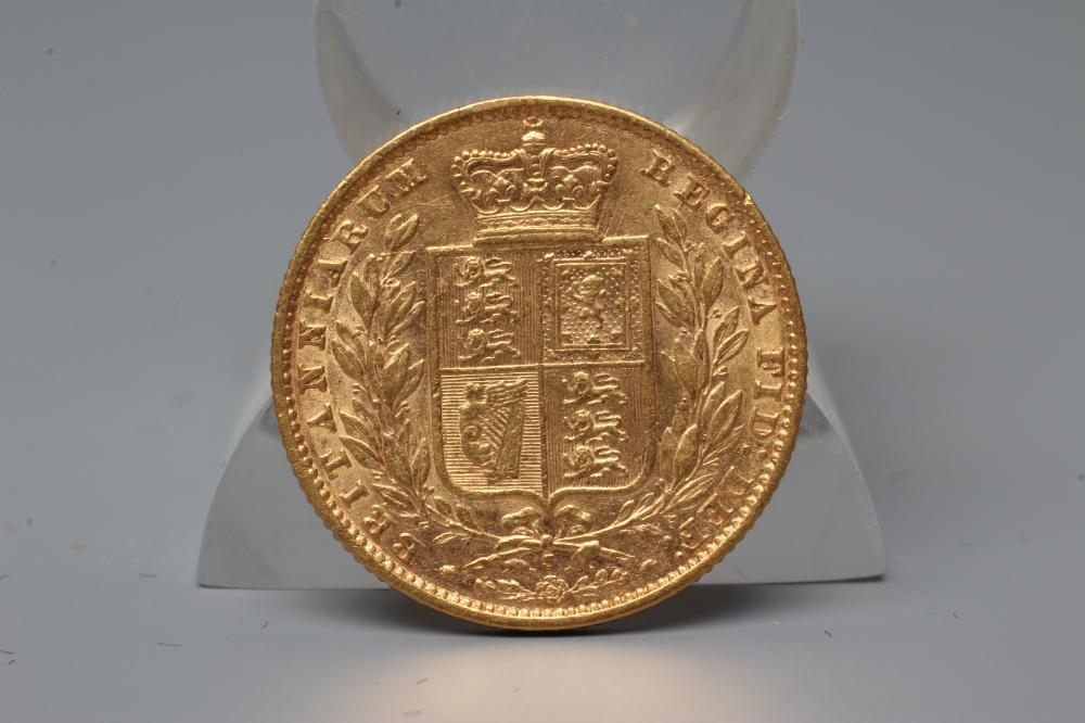 A VICTORIA SHIELD BACK SOVEREIGN, 1866, 7.3g (Est. plus 20% premium) Image