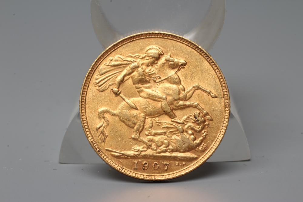 AN EDWARD VII SOVEREIGN, 1907, 8g (Est. plus 20% premium) Image