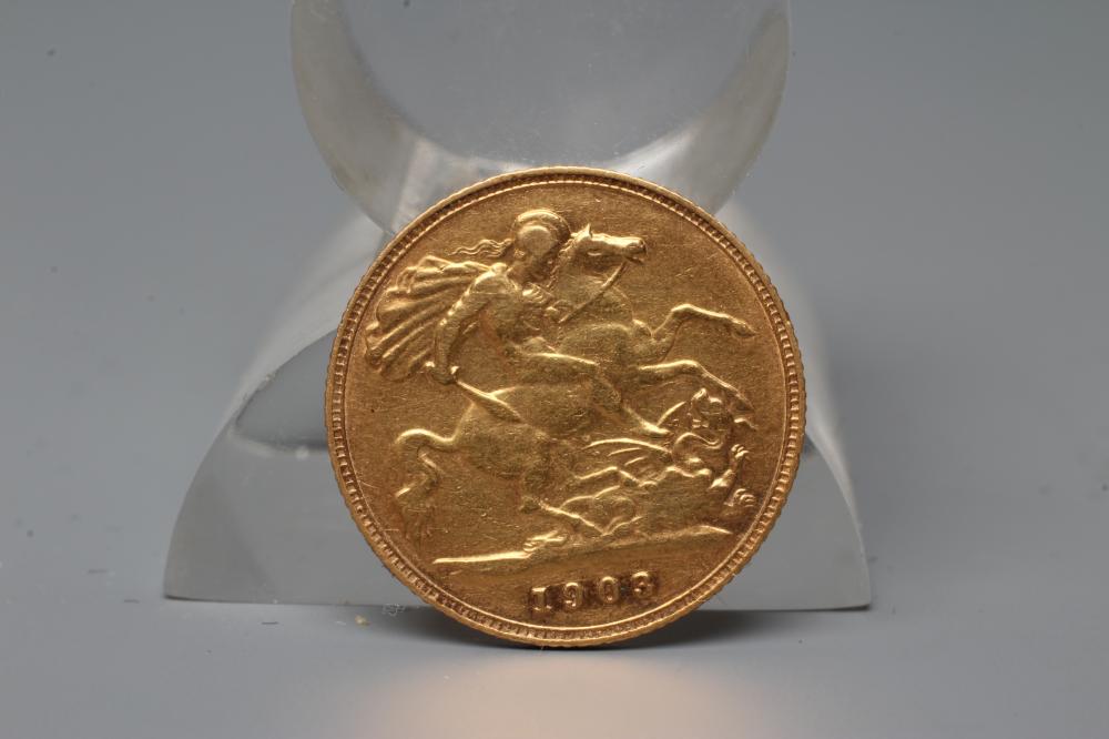 AN EDWARD VII HALF SOVEREIGN, 1903, 4g (Est. plus 20% premium) Image