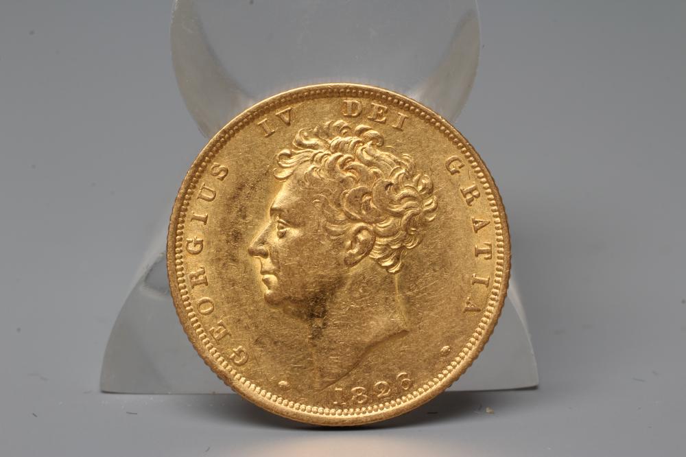 A GEORGE IV SHIELD BACK SOVEREIGN, 1826, 8g (Est. plus 20% premium) Image