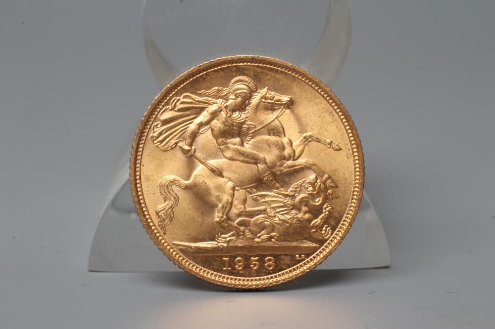 AN ELIZABETH II SOVEREIGN, 1958, 8g (Est. plus 20% premium) Image
