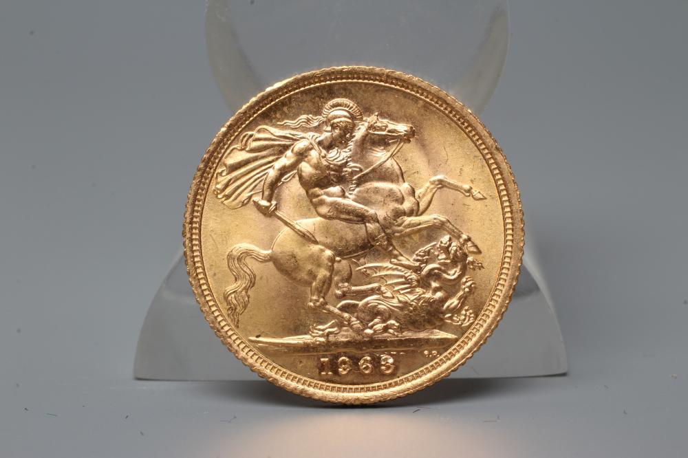 AN ELIZABETH II SOVEREIGN, 1963, 8g (Est. plus 20% premium) Image