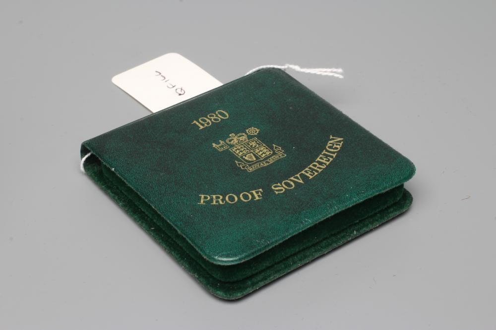 AN ELIZABETH II PROOF SOVEREIGN, 1980, 7.9g, in capsule and cased with certificate (Est. plus 20% Image