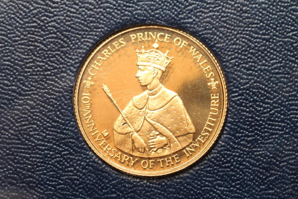 A JAMAICA GOLD PROOF $100, 10th Anniversary of the Investiture of Prince Charles 1969-1979, Image