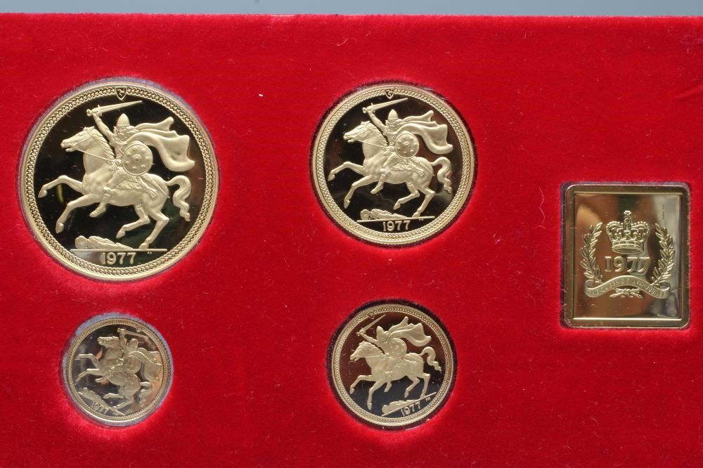 AN ELIZABETH II GOLD FOUR COIN PROOF SET Image