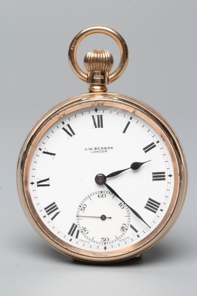 A 9CT GOLD TOP WIND POCKET WATCH Image