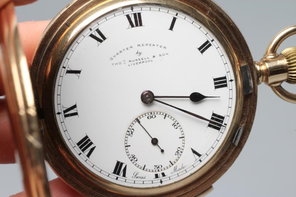 A TOP WIND QUARTER REPEATER POCKET WATCH Image
