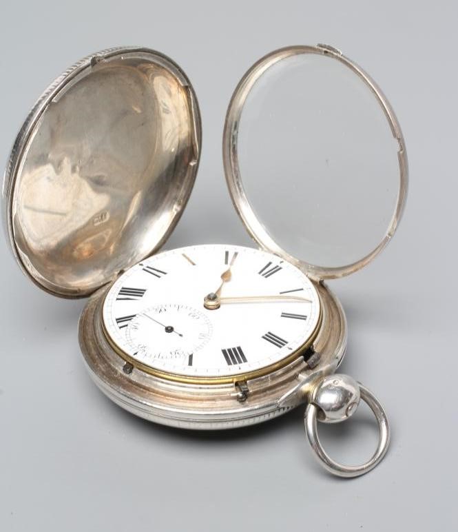 A GEORGE III SILVER HUNTER CASED POCKET WATCH Image