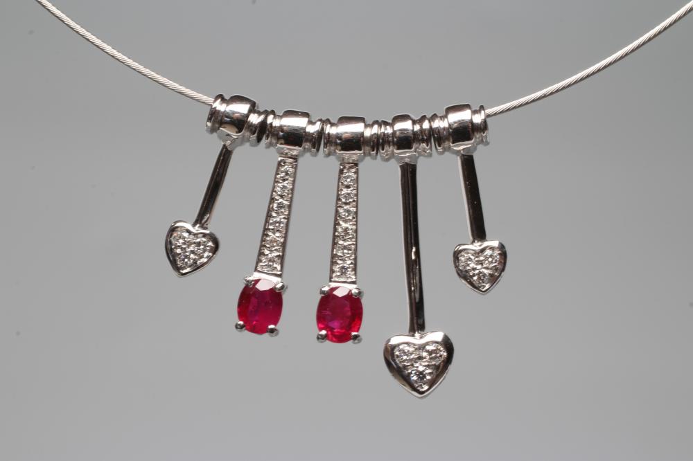 A RUBY AND DIAMOND CHOKER Image