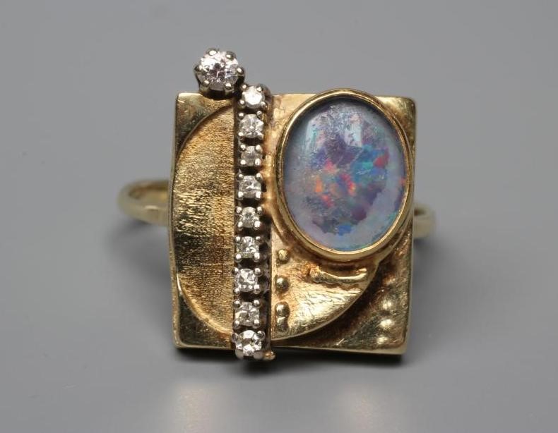 A SECESSIONIST STYLE COCKTAIL RING Image