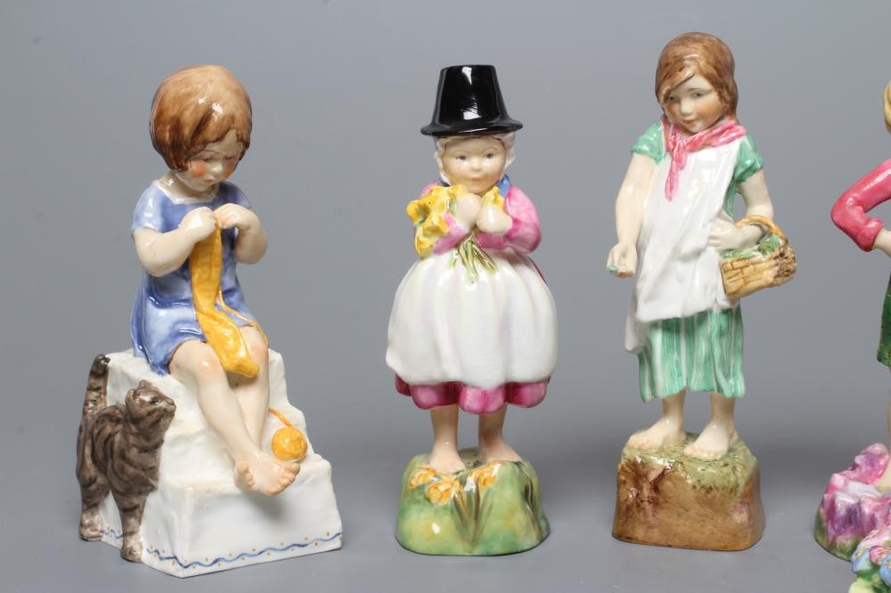 EIGHT ROYAL WORCESTER CHINA FIGURES modelled by Freda Doughty Image