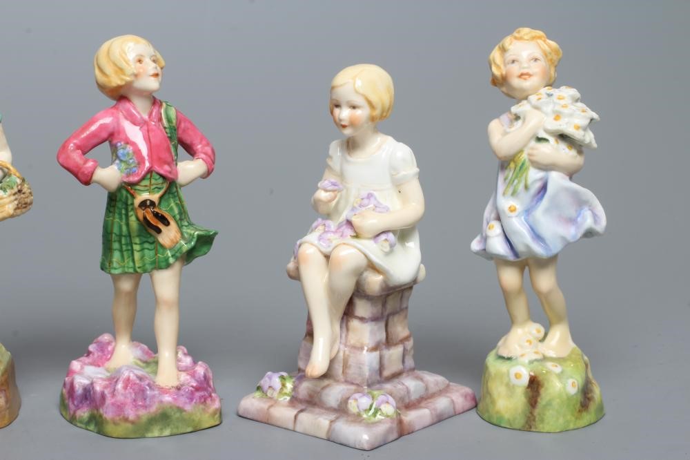 EIGHT ROYAL WORCESTER CHINA FIGURES modelled by Freda Doughty Image