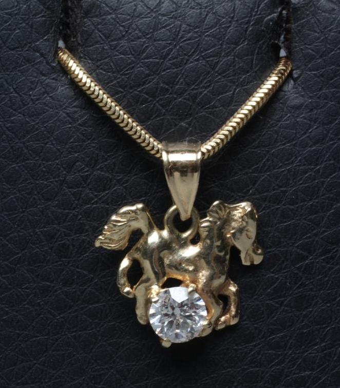A DIAMOND HORSE PENDANT Image