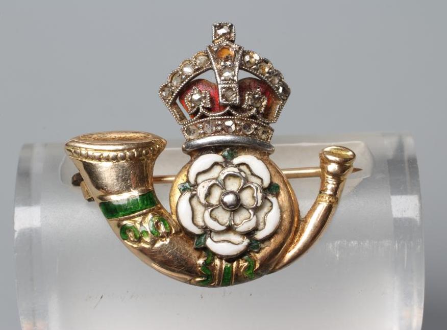 OF MILITARY INTEREST - a diamond and enamel Yorkshire Regimental badge, unmarked (Est. plus 24% Image