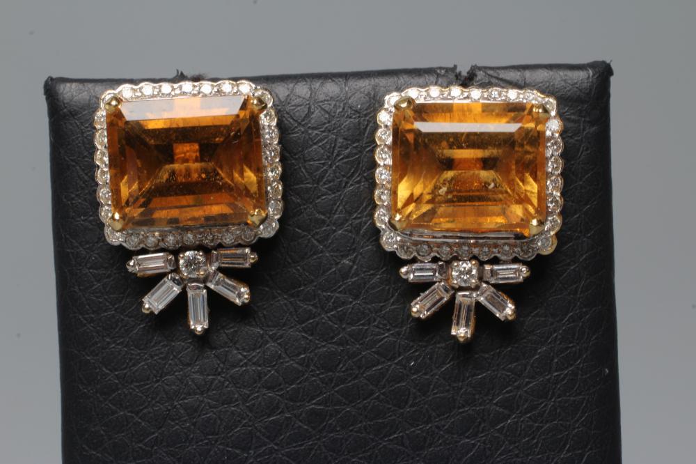 A PAIR OF EDWARDIAN STYLE EAR STUDS Image