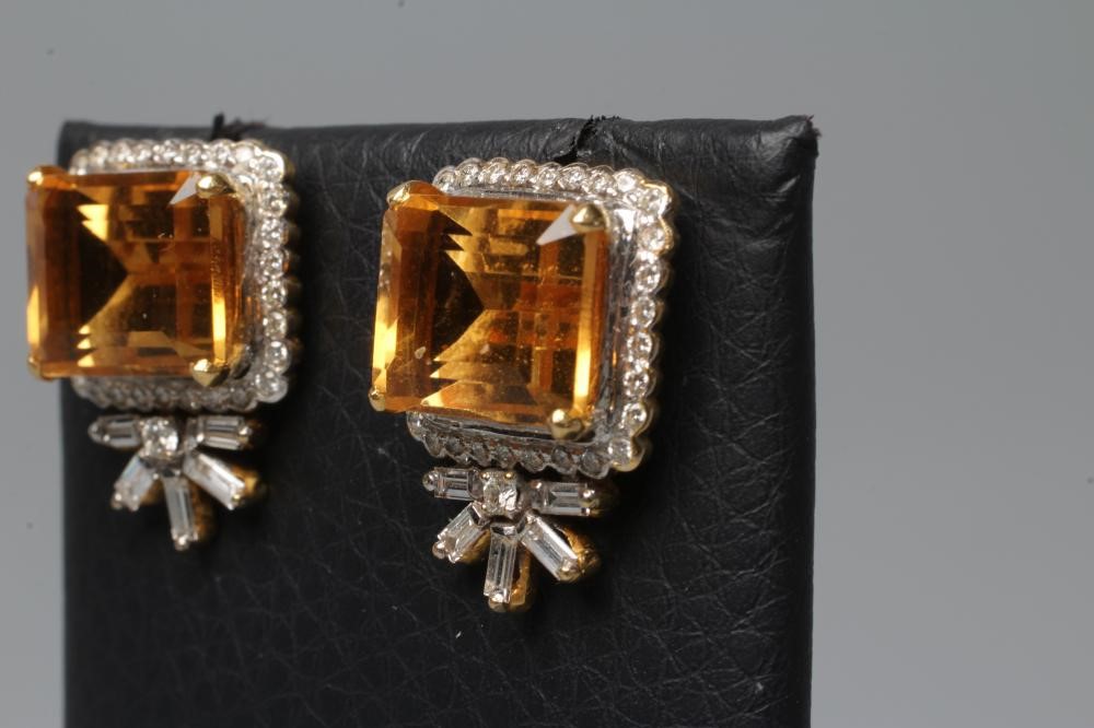 A PAIR OF EDWARDIAN STYLE EAR STUDS Image