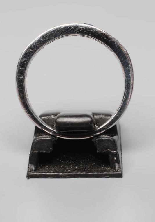 A SAPPHIRE AND DIAMOND HALF HOOP ETERNITY RING, the four sapphires and three princess cut diamonds Image