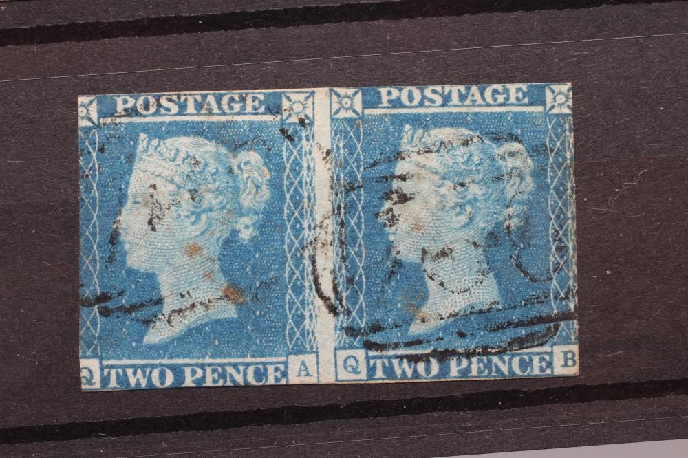 3 MARGIN PENNY BLACK and 1841 2d Blues x 3 (Est. plus 24% premium inc. VAT) Image