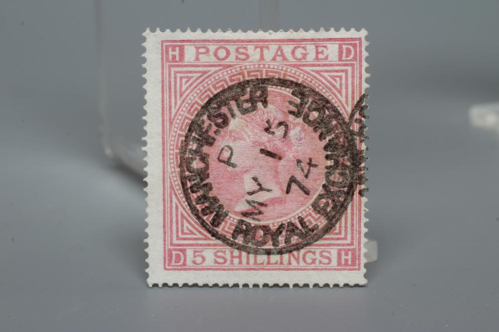 SG 127 5/- ROSE PLATE 1 Fine Manchester Royal Exchange Cancellation (Est. plus 24% premium inc. VAT) Image