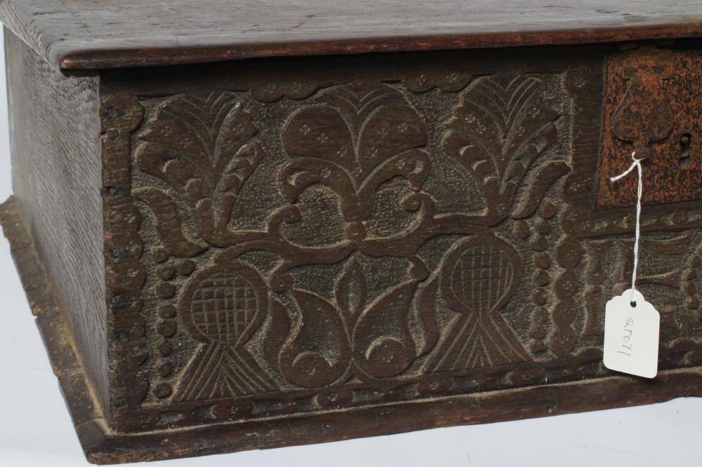 AN OAK BOARDED BOX Image