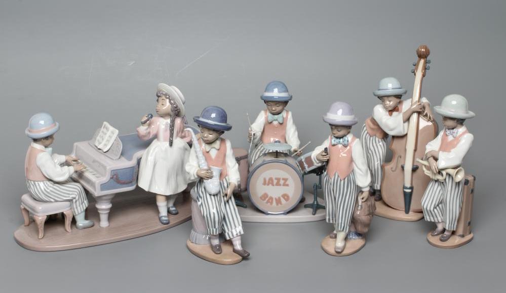 A LLADRO PORCELAIN SIX PIECE JAZZ BAND Image