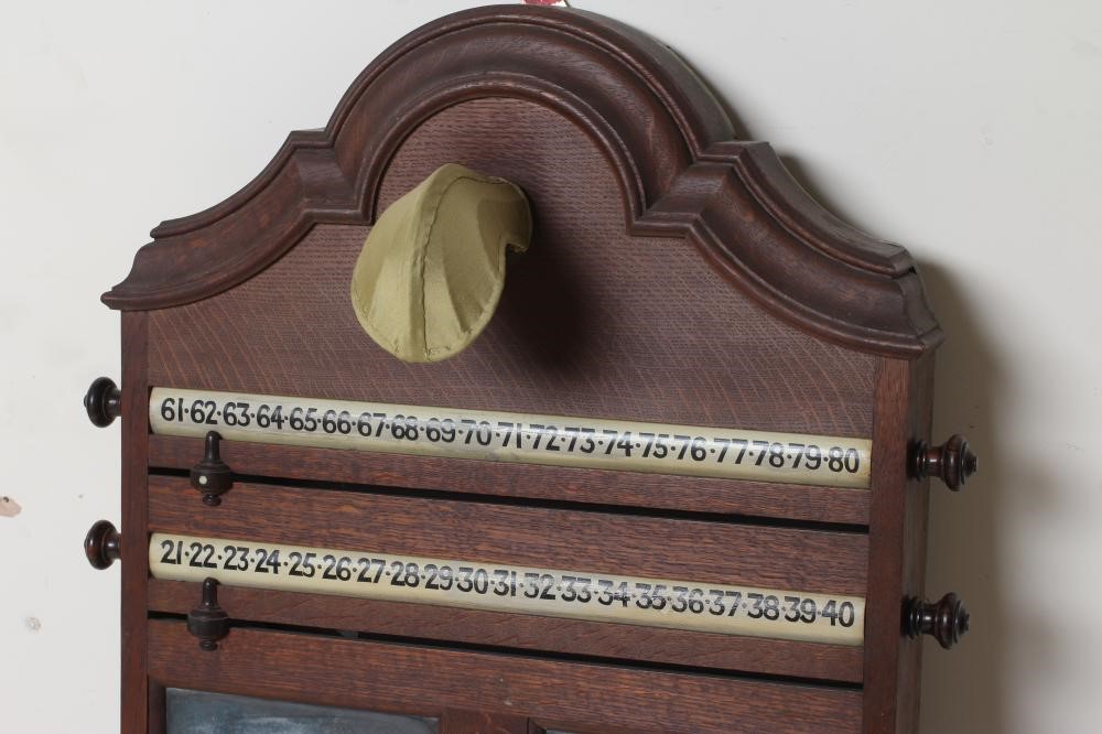AN OAK BILLIARD ROOM SCORE BOARD Image