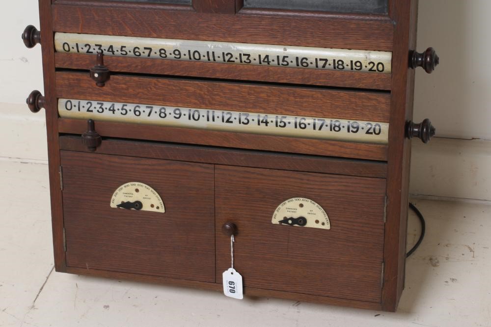 AN OAK BILLIARD ROOM SCORE BOARD Image