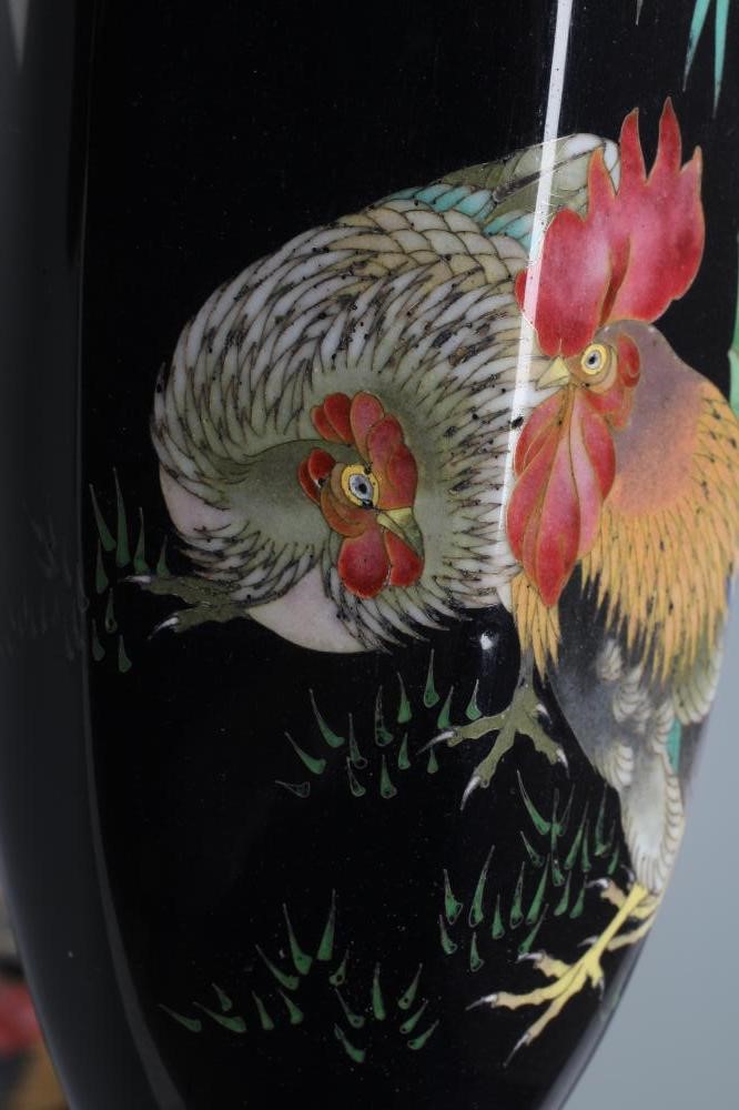 A PAIR OF JAPANESE CLOISONNE ENAMEL VASES Image