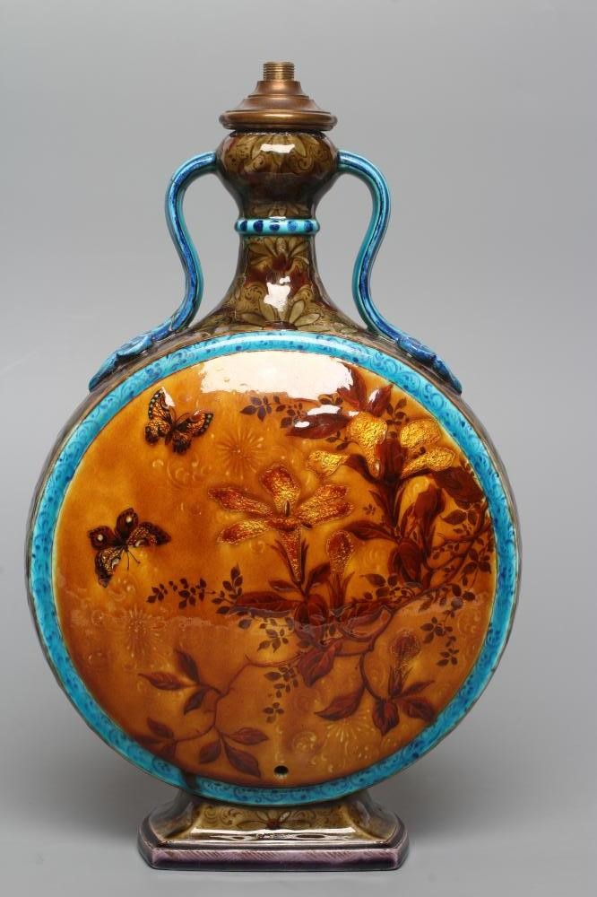 A THEODORE DECK MAJOLICA MOON FLASK Image