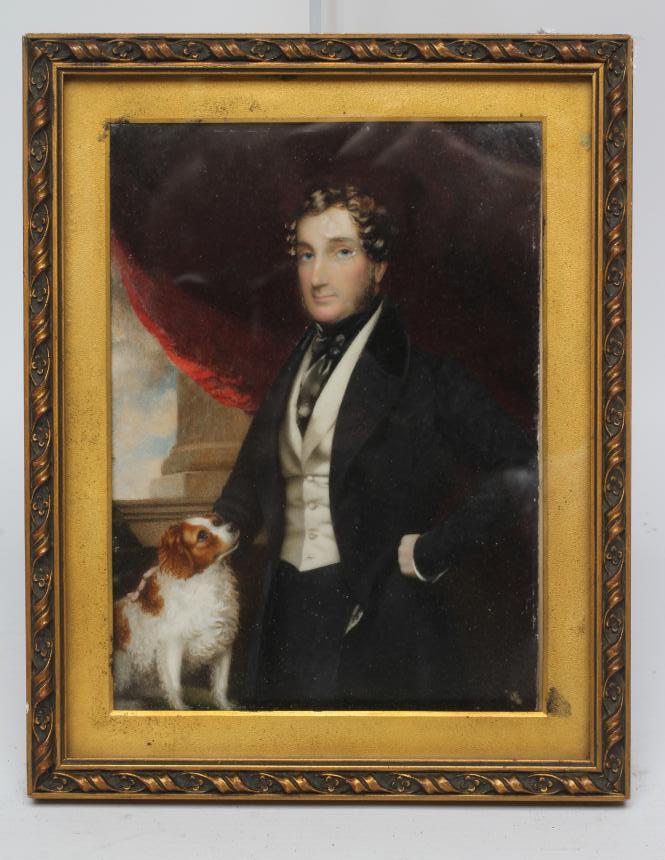 ATTRIBUTED TO CORNELIUS BERIS DURHAM (1809-1884) Portrait of a Gentleman with a Spaniel Image