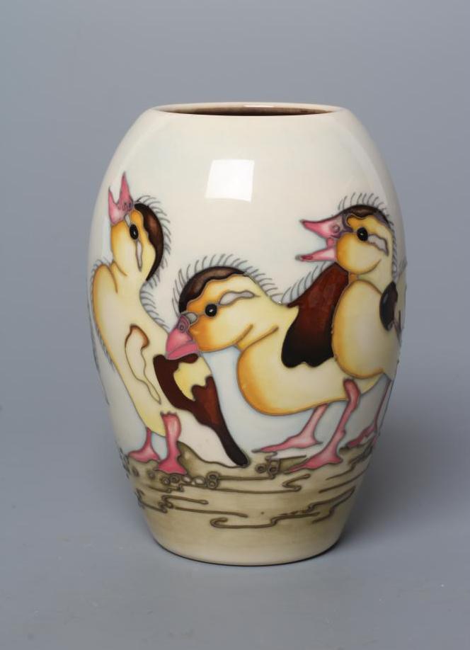 A MOORCROFT POTTERY SPRING DUCKLINGS VASE Image