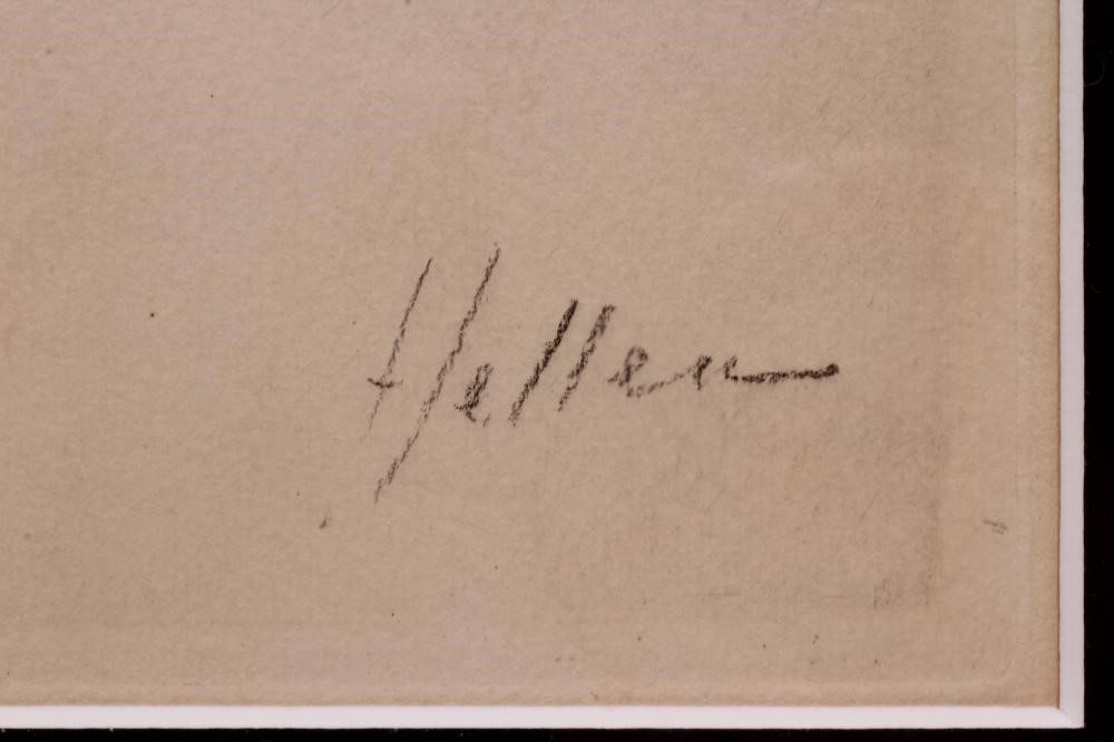 PAUL CESAR HELLEU (French 1859-1927) Lady Wearing a Hat, etching, signed in pencil, 23 1/4" x 13 Image