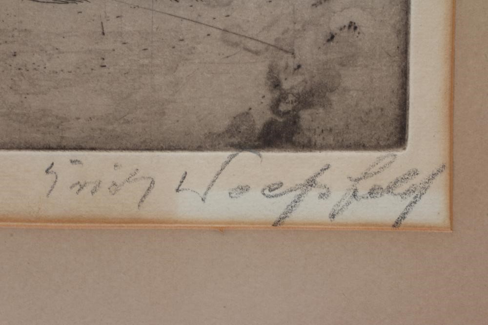 ERICH WOLFSFELD (Polish 1884-1956) "The Goat Herd", etching, signed in pencil, plate size 12 x 9 Image