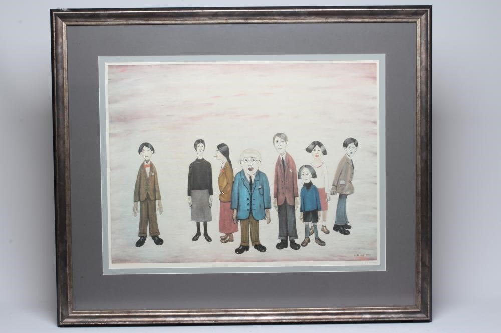 LAURENCE STEPHEN LOWRY (1887-1976) "His Family" Image