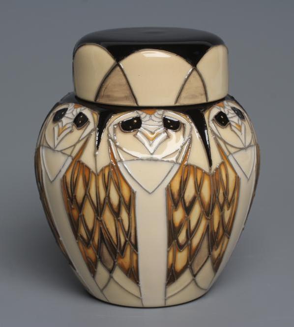 A MOORCROFT POTTERY TENGU SMALL GINGER JAR AND COVER Image