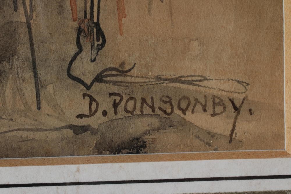 DAVID B PONSONBY (1901-1986) Brighton Scenes, pen, pencil and wash on tinted paper, a pair, signed, Image