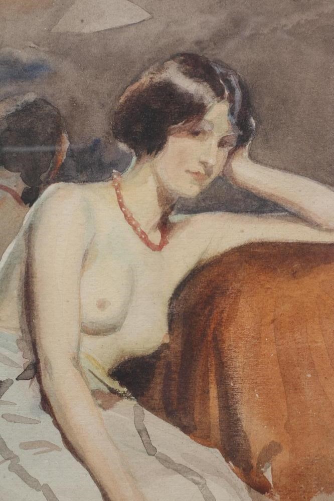 ALBERT HENRY COLLINGS (1868-1947) Seated Female Nude, watercolour and pencil, signed and dated 1918, Image
