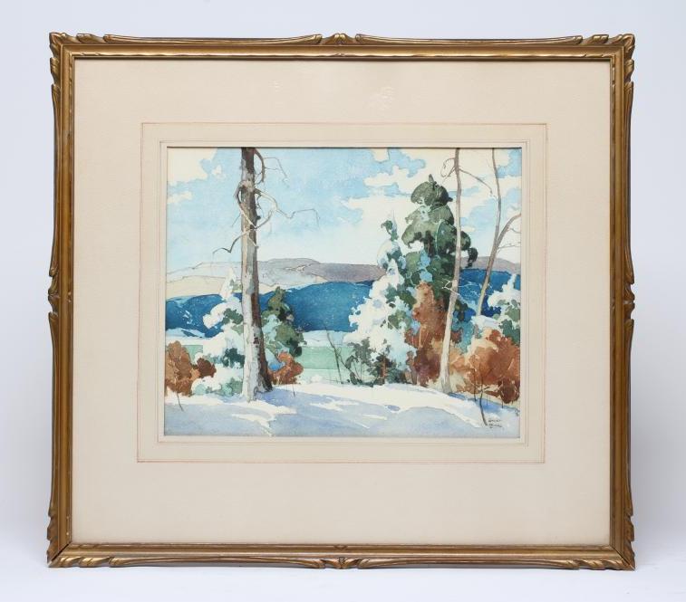 WILLIAM GARNET HAZARD (1903-1987) Autumnal Snow, watercolour and pencil, signed, 10 1/2" x 13, Image