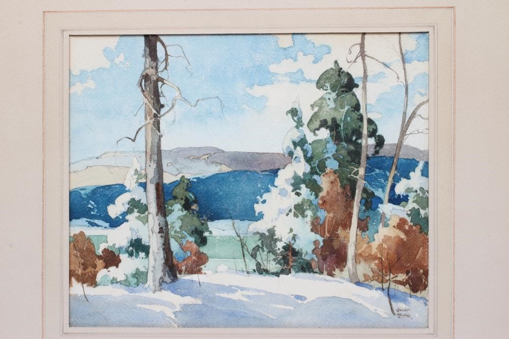WILLIAM GARNET HAZARD (1903-1987) Autumnal Snow, watercolour and pencil, signed, 10 1/2" x 13, Image
