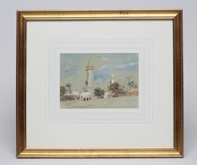 HERCULES BRABAZON BRABAZON (1821-1906) Amir Mosque Cairo, watercolour and pencil heightened with Image